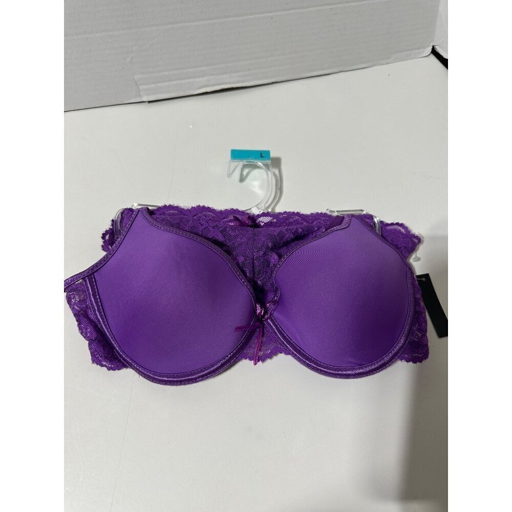 Spree Padded Bra & Lace Boy Shorts Lingerie Set size 34C NWT